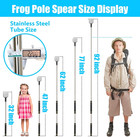 Frog Gigging Pole 2 To 6ft Fishing Gig Gaff With Barbed 5-prong Harpoon Stainles