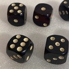 Lot Of 6 Vintage Bakelite Catalin Dark Translucent Red Dice Rounded Corners