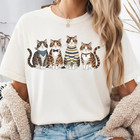 Cozy Cat Lover Sweatshirt Cute Cartoon Cats Pullover Fall Autumn T-shirt Women 