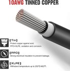 Eco-worthy 10ft 10awg Solar Extension Cable 30a 1000v Dc  Ip67 Waterproof