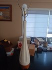 Mid Century Modern Danish Inspired Ceramic Lamp Wood Base New Rewired Working