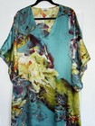 Natori Private Luxuries Kimono Floral Garden Print V-neck Oversized Caftan Dress