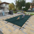 Winter Pool Cover Rectangle Heavy Duty Safety Inground Swimming Pool Cover Green