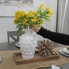 White Old-fashioned Hobnail Vase  Vintage Style Decor For Home  Office  Events