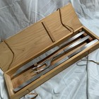 Mcm Vtg 1950s Amboss Austria 2050 Carving Set 3 Helmut Alder Stainless Wood Box