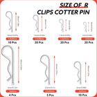 220 Pcs 13 Size Hardware Pins Cotter Pin Assortment Kit 304 Stainless Steel