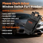 Yuanchao Orange Led Passenger Side Power Window Switch 2007-2015 Toyota Yaris