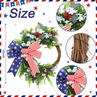 Patriotic Wreath For Front Door Memorial Day Red White Blue Flowers 250th Annive