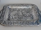 Arthur Court Bunny Rabbit Tray Platter 18 In X 13 In Aluminum 1990