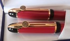 Waterman Ballpoint Pen Pencil Set Seagrams Logo Nib Red Gold Trim