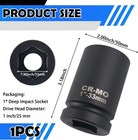 33mm Socket 1  Drive 33mm 6 Point Opening Deep Impact Socket With Corner Design 