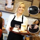 Solid Cooking Kitchen Restaurant Bib Apron Unisex Dress Black With 2 Pocket 1pc