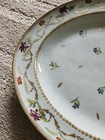 Pair Large Antique Chinese Export Platters Floral Light Blue Hue Flowers Gold