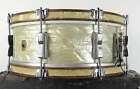 1960s Ludwig 5x14 White Marine Pearl Jazz Festival Snare Drum