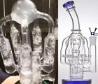 Five Heart Filter Bong Rig Recycler Hookah Glass Water Pipe 14mm 1pcs Blue