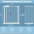 Extra Wide Baby Gate 57 5-62in Auto Close No Drill Pet Dog Safety Gate