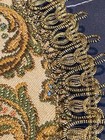 Vintage Floral Paisley Tapestry Table Runner Gold Trim Victorian Oval Dresser