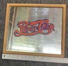 Vintage Pepsi Cola Carnival Glass Sign Mirror 15x13   
