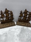 Heavy Duty Cast Metal American Clipper Ship Bookends Sail Nautical Antique