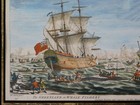 Antique Mezzotint Engraving Greenland Whale Fishery Bowles Carver 18th Century