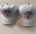 Michelob Ultra Strapback Hat White Classic Logo Red Blue One Size Lot Of 2