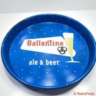 Vtg 1960s Ballantine Ale Beer Tray Newark  New Jersey - 13    Bright Blue