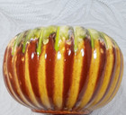Vtg Frank Moreno Ceramics Usa Large Ribbed Artichoke Drip Glaze Planter 10  X 6 