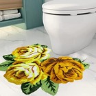  Luxury Shaggy Rose-shaped Toilet Rug  Soft Comfortable Rose 31  X 24  Yellow