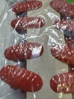 12 Vintage Red Metal Flower  Clip On Candle Holders Made In Germany New In Pack