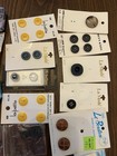 Vintage Sewing Supplies Notions Lot Needles Thread Buttons Hooks Ribbon   More