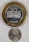  10 Casino Gaming Token Las Vegas Solid  999 Ag Silver New York New York I Lv Ny