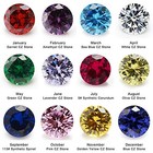Jiangyuangems 12pcs Birthday Stone 1pcs Per Color Round Loose Cubic Zirconia    