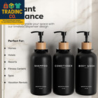 Black Shampoo And Conditioner Dispenser Set Wall Mounted By  - Shampoo Dispenser
