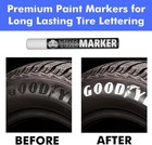 White Tire Paint Marker For Car Tire Lettering - 4 Pack - Permanent Tire Paint