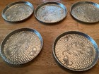 Aluminum Coasters Vtg Set West Bend 8   Oak Leaf And Acorns