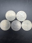 Lot Of  5  Five Vintage  1 Casino Gaming Tokens Las Vegas Showboat Nv Palace