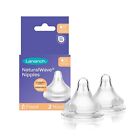 Lansinoh Naturalwave Baby Bottle Nipples  Slow Flow  Size S  Anti-colic  2 Count