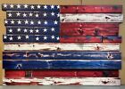 Metal Usa Barnwood Distressed American Flag Fence Post Slat Shiplap  Jq Licensed