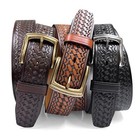 Basketweave Full Grain Leather Utility Uniform Gun Work Belt 1-1 2  38mm  Wide