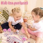 Pretend Play Tea Set For Little Girls Ages 3-8  19 Pcs Flower Themed Kitchen    