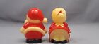 Vintage Santa Mrs Claus Salt And Pepper Shakers Hard Plastic Kissing Christmas 