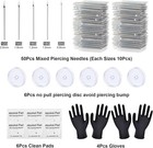 Body Piercing Kit 66pcs Professional Piercing Kit Includeds 50mixed 12g 14g 16g