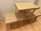     rare Vintage Mersman 8008 Mid Century Modern Step Blonde End Table 2-tier