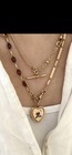 Vintage Antique 20 75    Gold Filled Pocket Watch Chain Necklace Faceted Amethyst