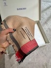Burberry Scarf Shawl Authentic 100  Cashmere Beige Brown Black Classic Logo