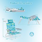2 Pack Folding Beach Chair Lightweight Lay Flat Lounge Chair W  Head Pillow