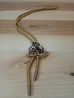 Vtg Rodeo Bolo Western Tie Calgary Stampede 50 s-70 s Bronco Cowboy Rider 
