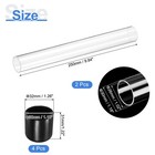 2pcs Clear Rigid Acrylic Pipe 26mm Id X 30mm Od 10  Round Plastic Tube With Cap