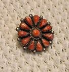 Sterling Silver   Red Coral Pin pendant By Phyllis Coonsis - Zuni Tribe