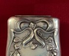 Antique American Art Nouveau Sterling Silver Match Safe Vesta 1920   s Scroll Bow